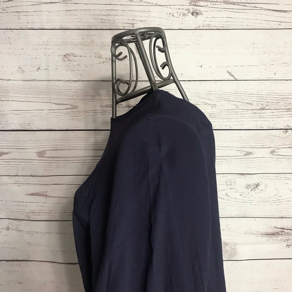 CODE X MODE Tie Back Navy Blue Crewneck Blouse Sizes Small & Medium - Picture 5 of 10